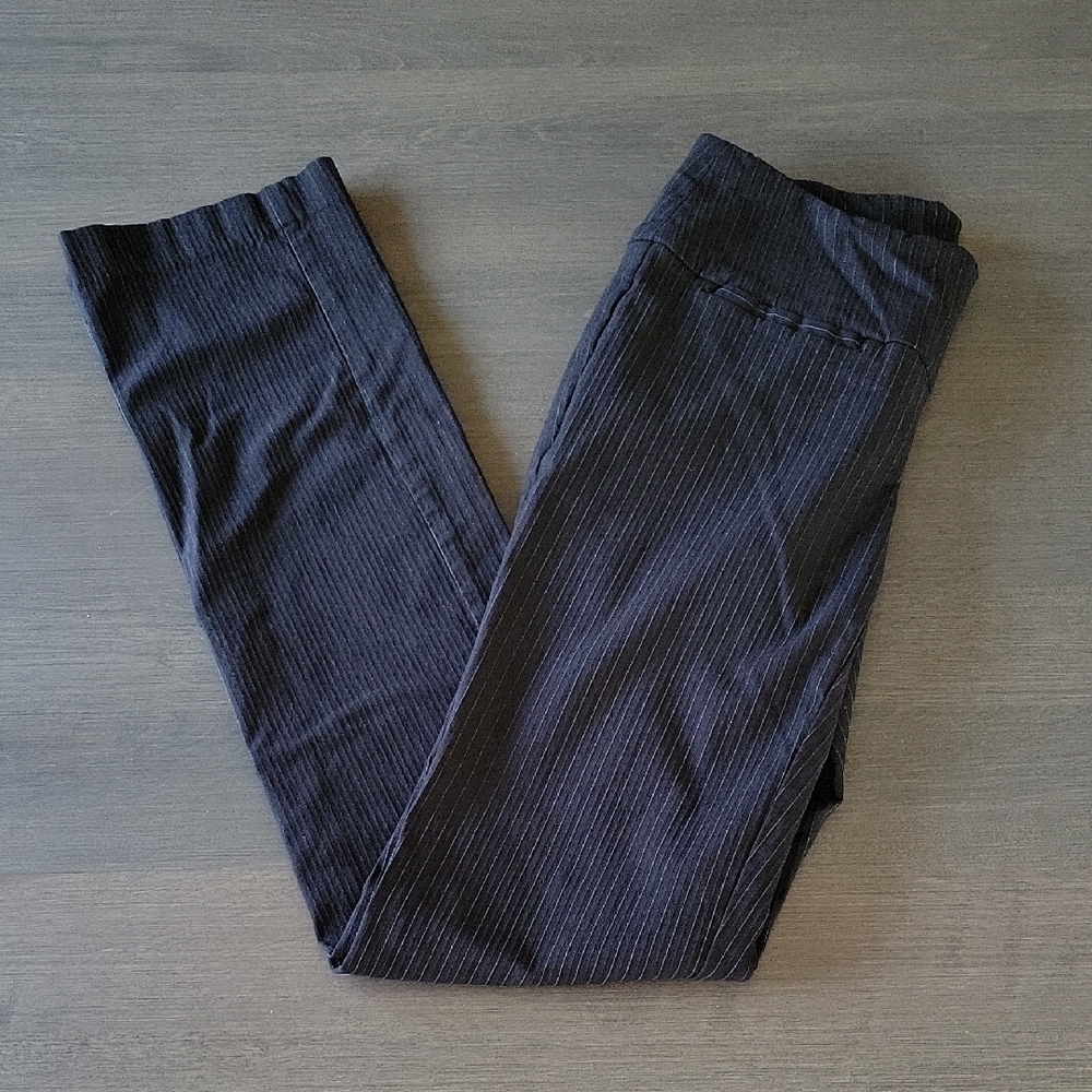 Ricki's Black Pinstripe Pull On Dress Pants